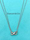 Tiffany 
Co 925 Silver Infinity Pendant with Double Chain Necklace