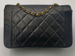 Sold-CHANEL Lambskin Medium Diana Single Chain Single Flap Bag Black/gold