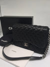 Sold-CHANEL CC Caviar (Large Size) Single Flap Bag black/aged silver hardware