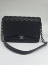 Sold-CHANEL CC Caviar (Large Size) Single Flap Bag black/aged silver hardware