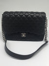 Sold-CHANEL CC Caviar (Large Size) Single Flap Bag black/aged silver hardware