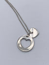 Tiffany 
Co 925 Silver Heart and Circle Tag Pendant Necklace