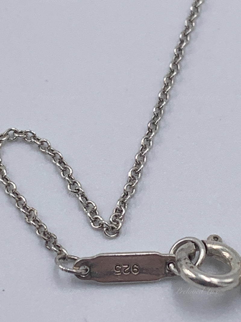 Tiffany 
Co 925 Silver Heart and Circle Tag Pendant Necklace