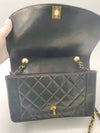 Sold-CHANEL Lambskin Medium Diana Single Chain Single Flap Bag Black/gold