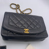 Sold-CHANEL Lambskin Medium Diana Single Chain Single Flap Bag Black/gold