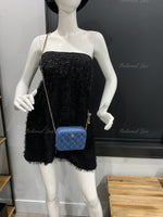 Sold-CHANEL Denim Blue Pearl Crush Mini Vanity Camera Bag in Aged Gold Hardware