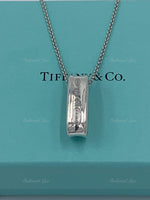 Sold-Tiffany 
Co 925 Silver 1837 Oval Ring Pendant Necklace