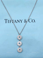 Tiffany 
Co 925 Silver 1837 Triple Circle Pendant Necklace