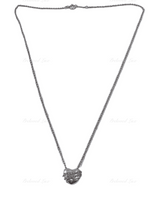 Tiffany 
Co 925 Silver Solid Heart with Arrow Pendant Necklace