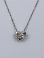 Tiffany 
Co 925 Silver Solid Heart with Arrow Pendant Necklace