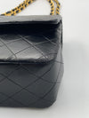 Sold-CHANEL Classic Lambskin Double Chain Double Medium Flap Bag black/gold