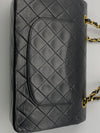 Sold-CHANEL Classic Lambskin Double Chain Double Medium Flap Bag black/gold