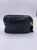 Sold-CHANEL Lambskin Black Camera Bag with Tassel