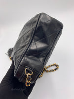 Sold-CHANEL Lambskin Black Camera Bag with Tassel