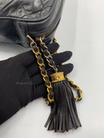 Sold-CHANEL Lambskin Black Camera Bag with Tassel