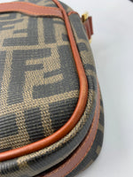 Sold-FENDI Zucca Spalmati Camera Case Tobacco Caramello FF Logo Crossbody Bag