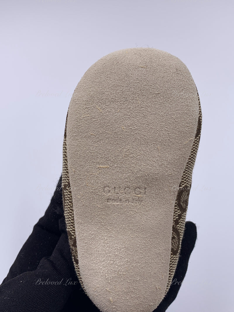 Sold-Gucci Baby Brown Monogram GG Logo Shoes Size EU 16 US 1