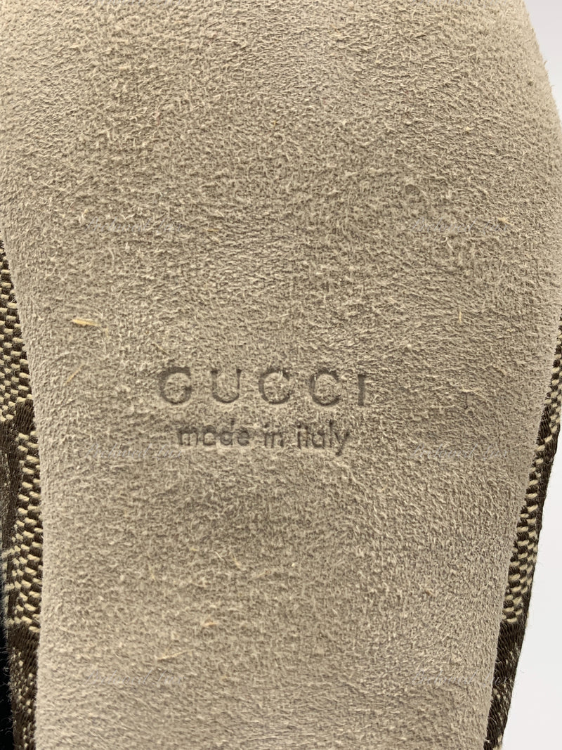 Sold-Gucci Baby Brown Monogram GG Logo Shoes Size EU 16 US 1