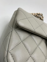 Sold-CHANEL Classic Grey Lambskin Mini Rectangular Crossbody Bag in Champaign Gold Hardware