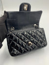 CHANEL Classic Mini Rectangular Black Shoulder Bag Crossbody - Silver Hardware Patent Leather