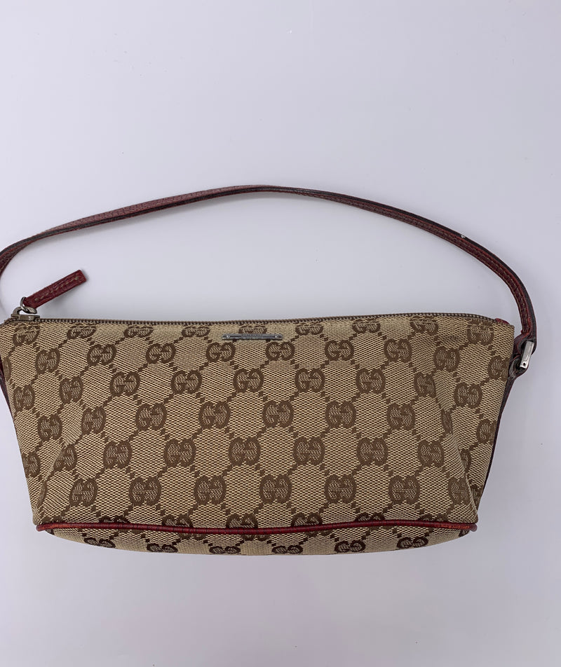 Sold-GUCCI GG Logo Brown Small Handbag