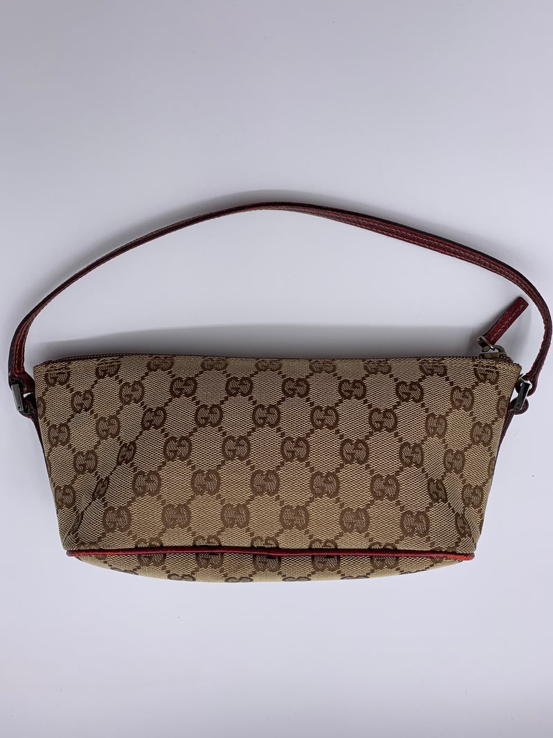 Sold-GUCCI GG Logo Brown Small Handbag