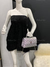 Sold-CHANEL Classic Iridescent Purple Caviar Small Coco Handle Bag in Silver Hardware