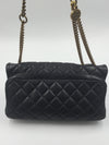 Sold-CHANEL CC Crown Calfskin Flap Bag - Black/Aged Gold Hardware