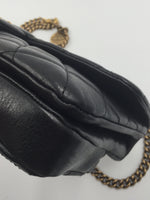 Sold-CHANEL CC Crown Calfskin Flap Bag - Black/Aged Gold Hardware