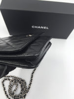 Sold-CHANEL CC Wallet-on-the-chain Lambskin Crossbody Bag - Black