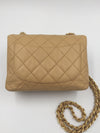 Sold-CHANEL Classic Lambskin Chain Single Mini Square Flap bag Beige/ gold