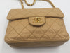 Sold-CHANEL Classic Lambskin Chain Single Mini Square Flap bag Beige/ gold