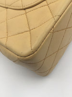 Sold-CHANEL Classic Lambskin Double Chain Double Flap Medium Shoulder Bag- beige/gold