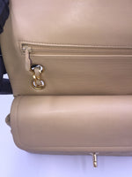 Sold-CHANEL Classic Lambskin Double Chain Double Flap Medium Shoulder Bag- beige/gold