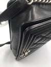 Sold-CHANEL Calfskin Quilted Large Boy Flap Black- Aged Silver Hardware