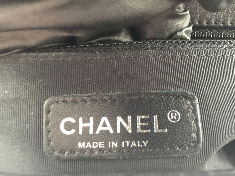 Sold-CHANEL Calfskin Quilted Large Boy Flap Black- Aged Silver Hardware