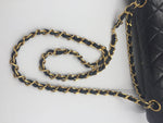 Sold-CHANEL Classic Lambskin Double Chain Double Medium Flap Bag black/gold