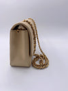 Sold-CHANEL Lambskin Medium Diana Single Chain Single Flap Bag Beige/gold (2)