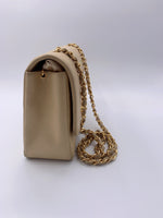 Sold-CHANEL Lambskin Medium Diana Single Chain Single Flap Bag Beige/gold (2)