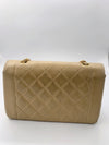 Sold-CHANEL Lambskin Medium Diana Single Chain Single Flap Bag Beige/gold (2)