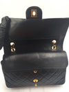 Sold-CHANEL Classic Lambskin Double Chain Double Medium Flap Bag black/gold