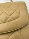 Sold-CHANEL Lambskin Medium Diana Single Chain Single Flap Bag Beige/gold (2)