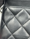 Sold-CHANEL Black Lambskin Wallet-on-the-chain WOC Crossbody Flap Bag Silver Hardware