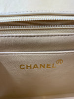 Sold-CHANEL Lambskin Medium Diana Single Chain Single Flap Bag Beige/gold (2)