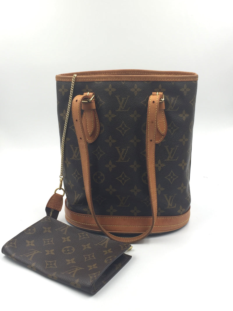 Sold-LOUIS VUITTON Monogram Bucket PM with Pouch M42238