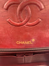 Sold-CHANEL Classic Lambskin Double Chain Double Flap Medium Square Bag Black / Gold Hardware