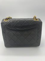 Sold-CHANEL Classic Lambskin Chain Mini Square Flap Bag black/gold J187