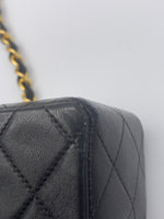 Sold-CHANEL Classic Lambskin Chain Mini Square Flap Bag black/gold J187