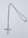 Sold-Tiffany 
Co 925 Silver Elsa Peretti Large Size Infinity Cross Pendant Necklace