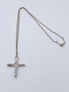 Sold-Tiffany 
Co 925 Silver Elsa Peretti Large Size Infinity Cross Pendant Necklace